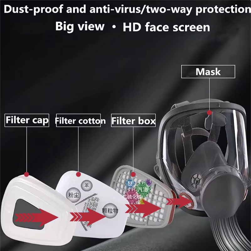 6800 anti-sis gaz maskesi endü - Dust Mask Construction incelemesi ve fiyatı
